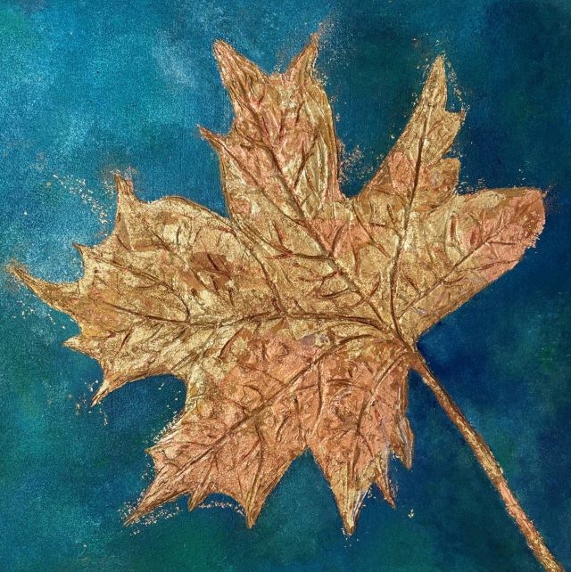 Painting of a maple leaf